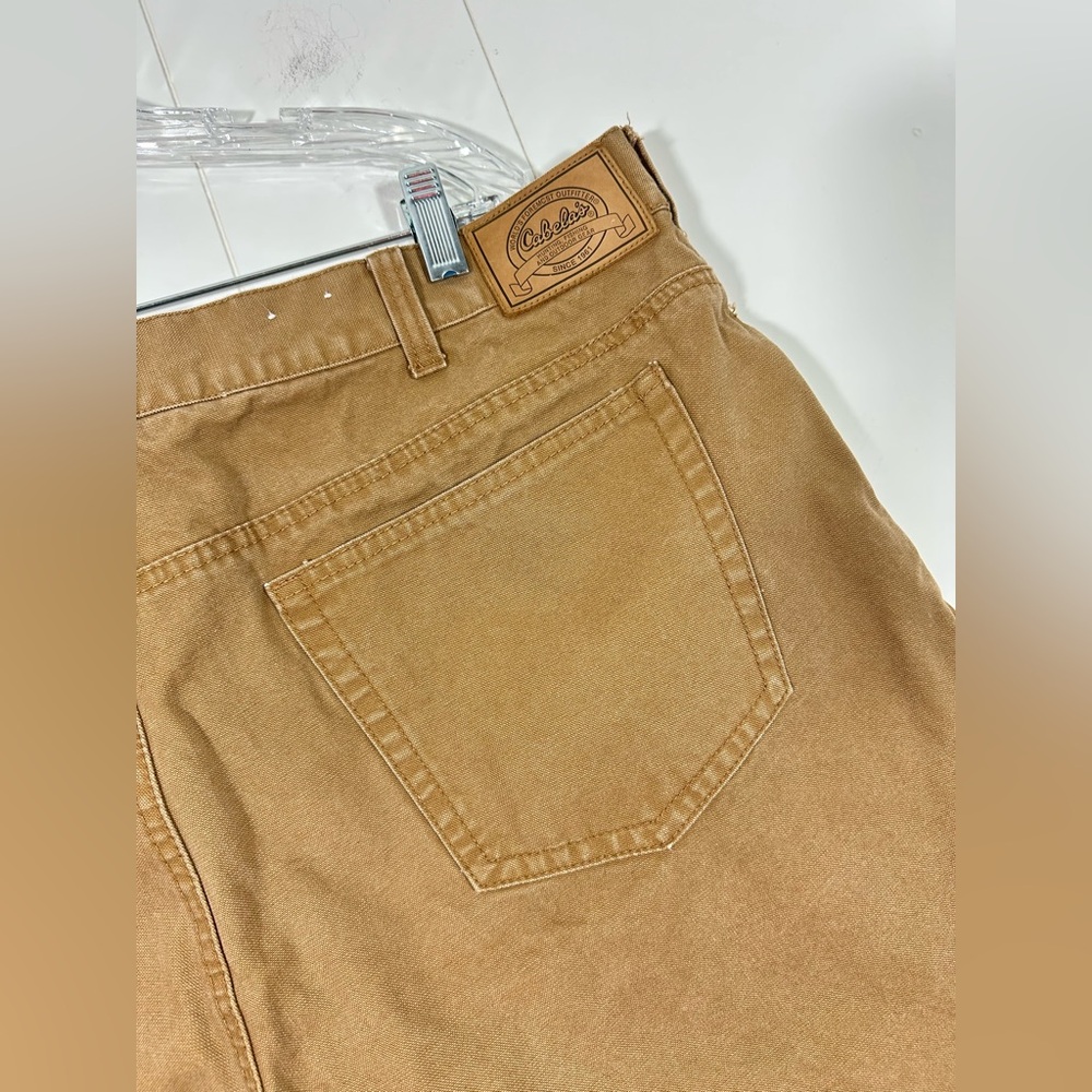 Cabelas Mens Shorts Size  42 Oak Brown Casual Flat Front Denim Outdoors - Picture 4 of 8